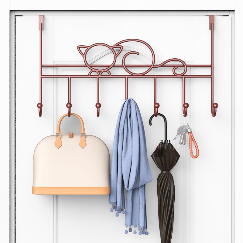 Home Bathroom Key - J1UL1N Gantungan Pintu 7-Kait Besi Seni,