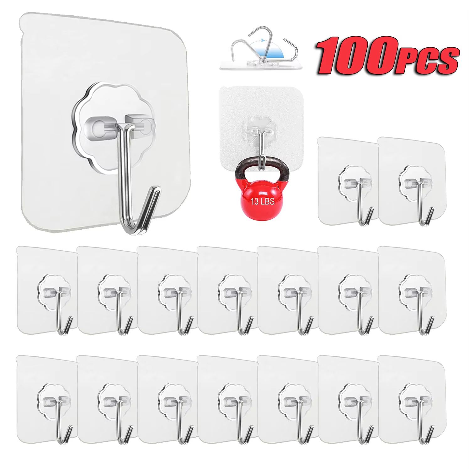 Home Bathroom Key - Kait dinding perekat stainless transparan daya
