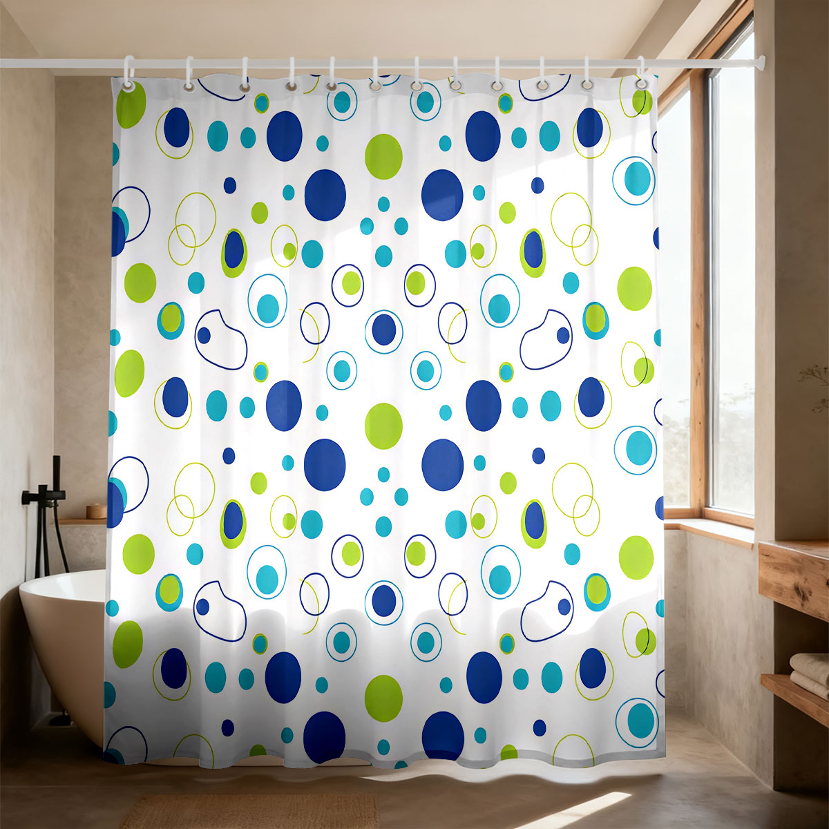 Home Bathroom Partition - 1 Buah Tirai Mandi Cetak Warna