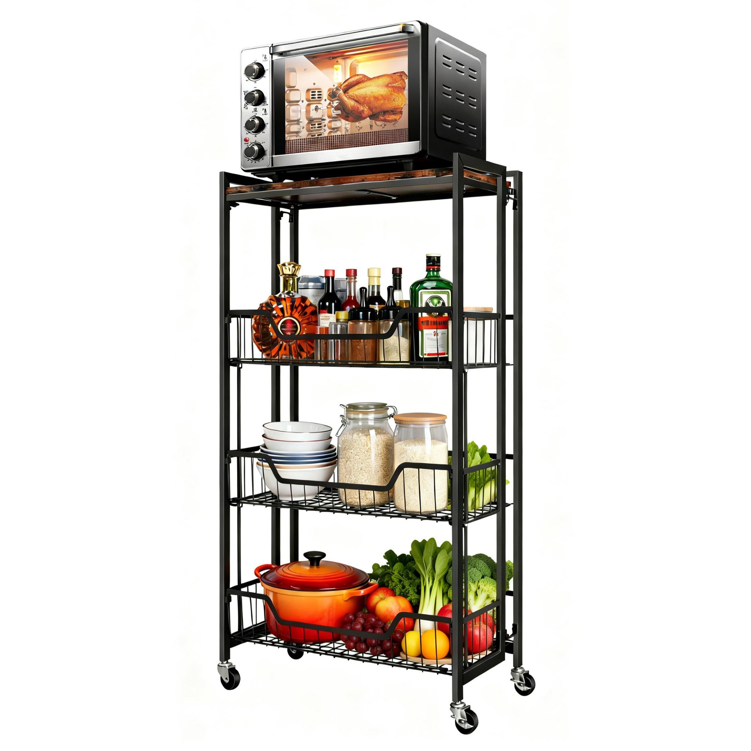 Troli Penyimpanan Lipat 4 Ting - Home Essentials Bathroom Rack ulasan dan harga