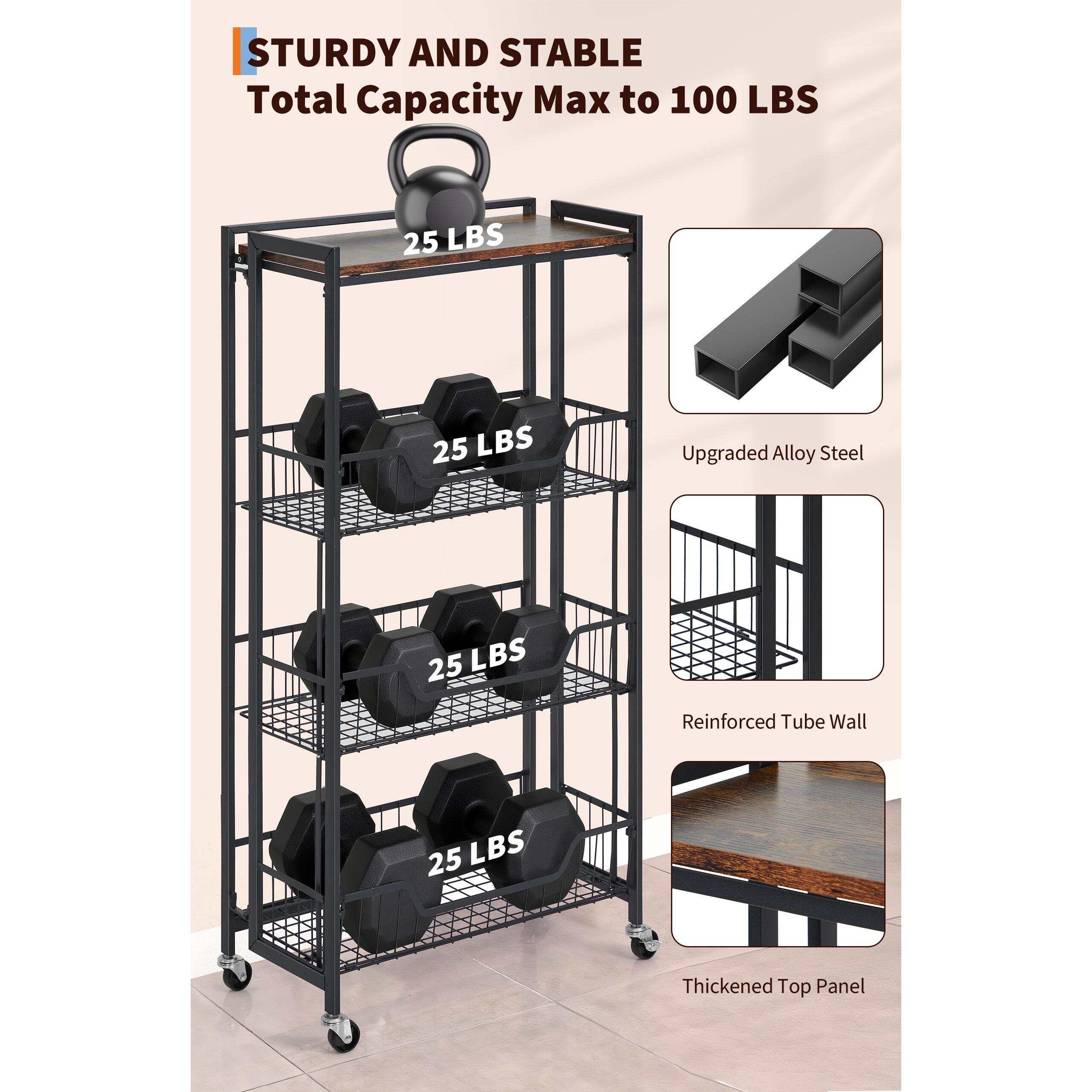Troli Penyimpanan Lipat 4 Ting - Home Essentials Bathroom Rack ulasan dan harga