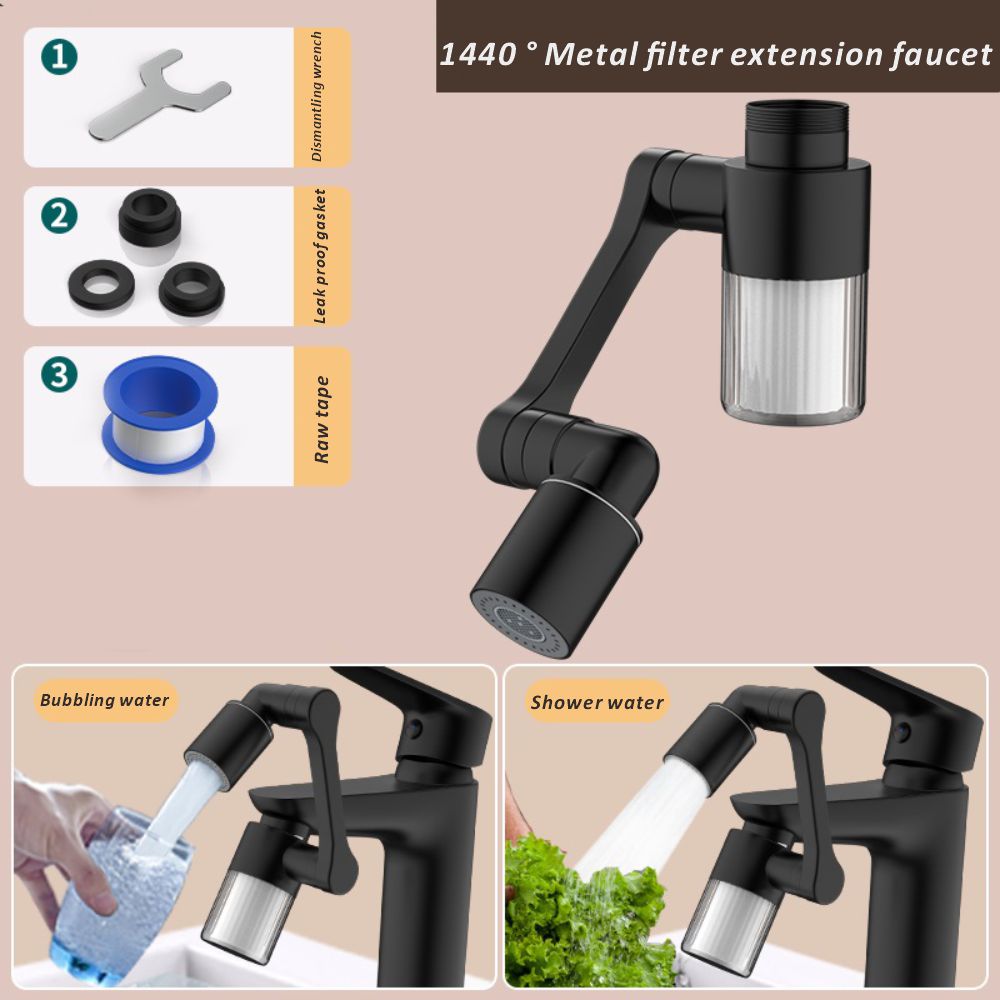 Hitam Baru 1440 °   Dapat Dipu - Home Bathroom Taps ulasan dan harga