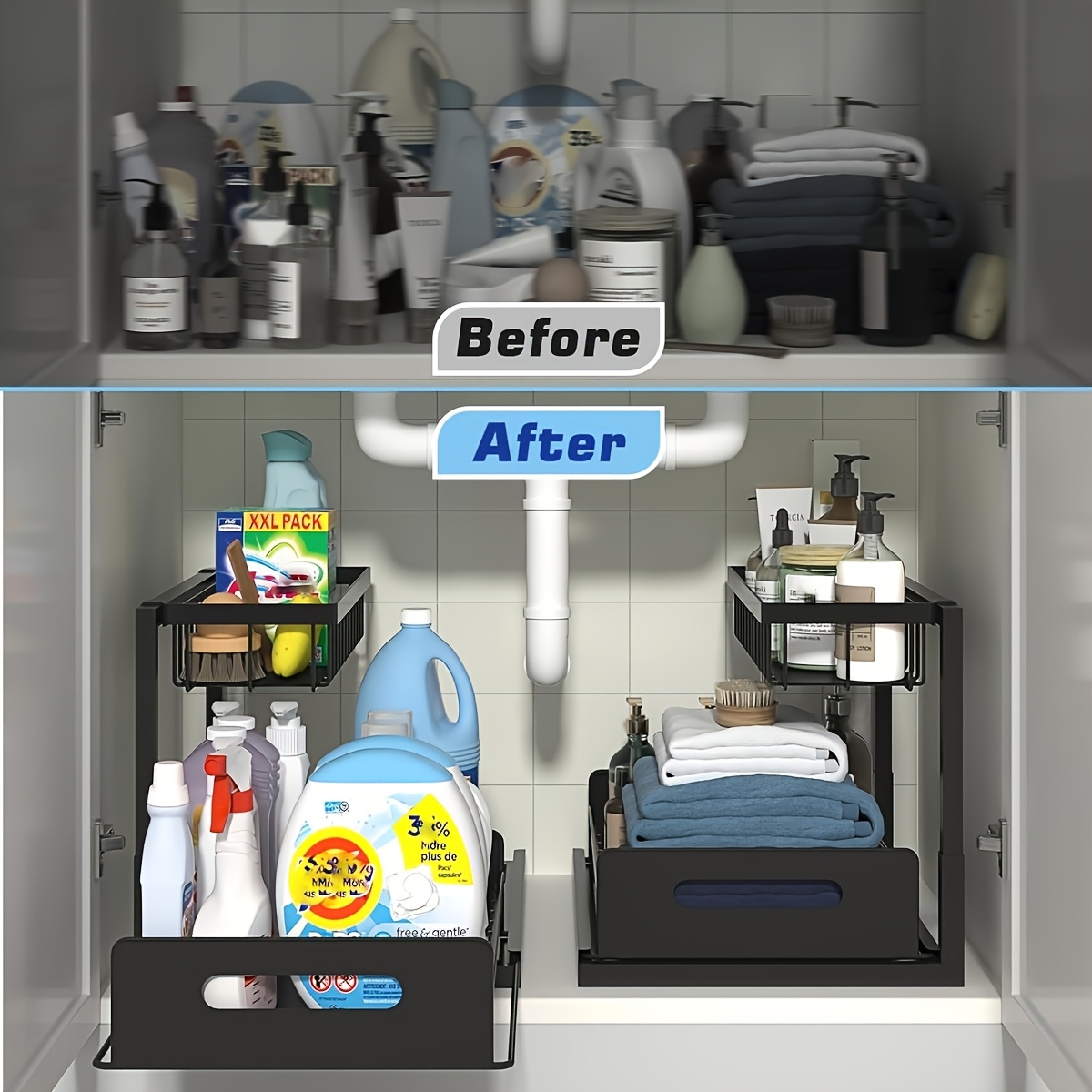 Rak Penyimpanan Dapur di Bawah - Home Essentials Bathroom Rack ulasan dan harga