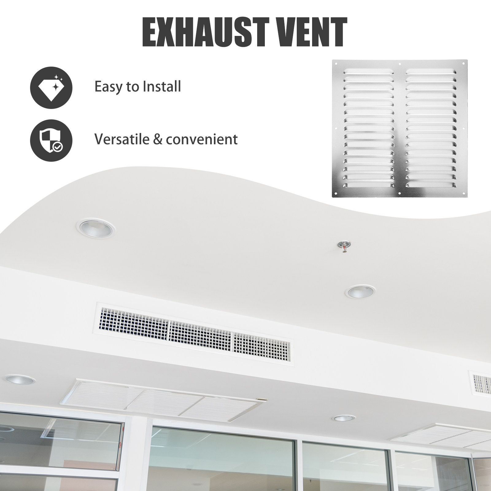 Penutup Ventilasi Louver Baja  - Home Bathroom Vent Fans ulasan dan harga